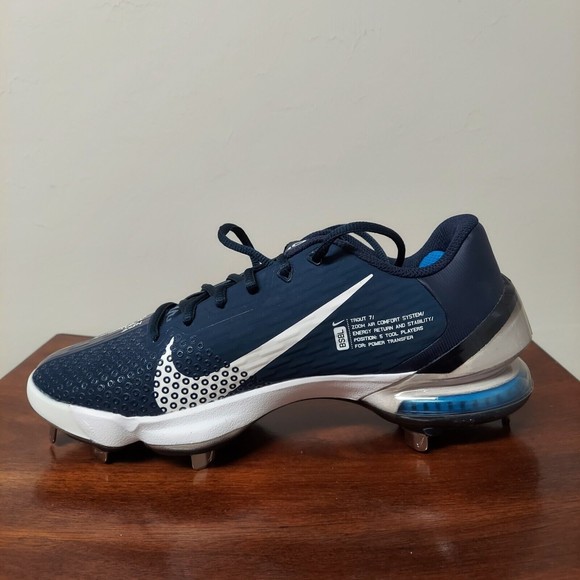 Nike Force Zoom Trout 7 PRO Low Blue White Baseball Cleats Sz 7.5 NEW CQ7224 401 - Picture 5 of 7